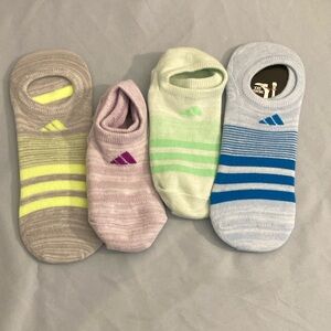 Adidas Gray and Pink Low-Cut Athletic Socks